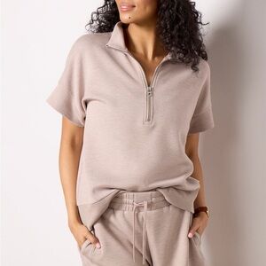 Varley Richie Pullover XL Taupe Cream Beige